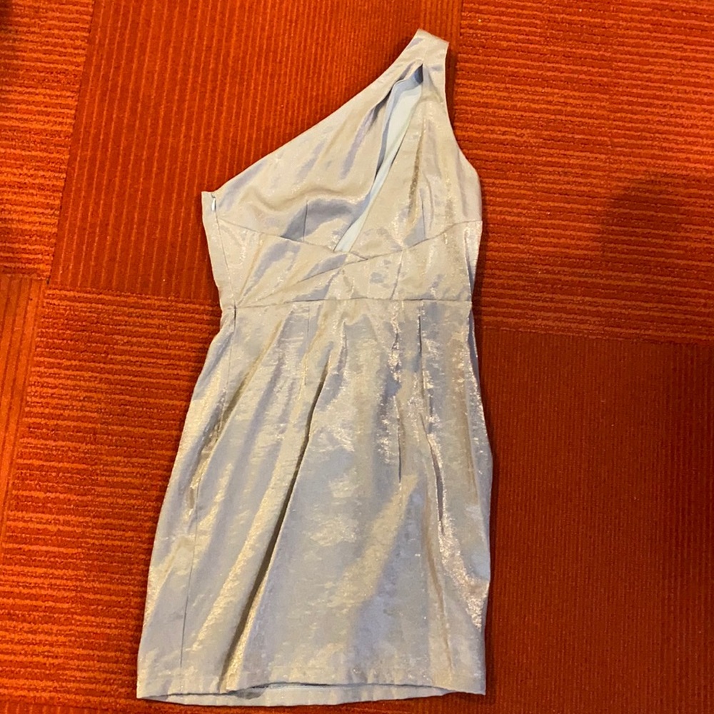 Nasty Gal Beautiful Blue Shimmer One shoulder Mini